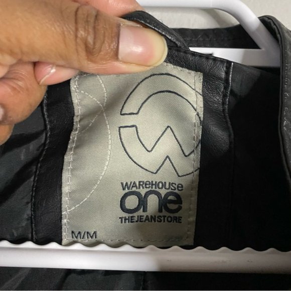 Warehouse One Women's Black Faux Leather Moto Jacket - Picture 6 of 10